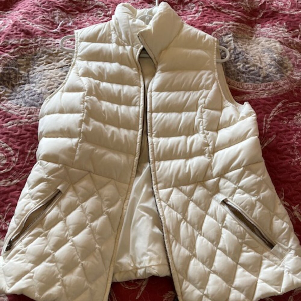 Ivory Quilted Puffy Vest